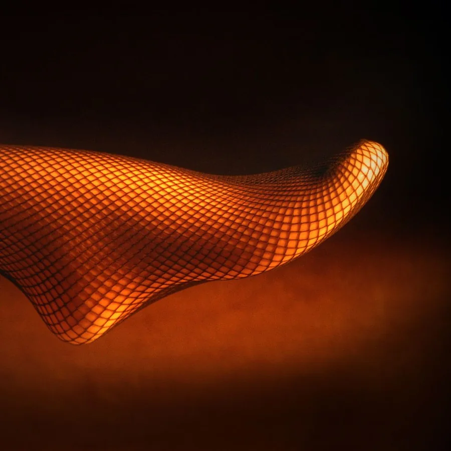 Amber Glow Sheer Fishnet Pantyhose